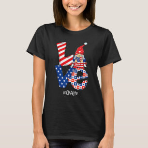 Camiseta Amor Cna Vida Enfermeira Estetoscópio Patriota 4 D