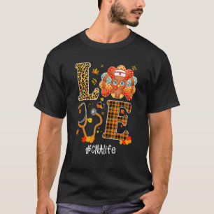 Camiseta Amor Cna Vida Estetoscópio Enfermagem Dia de Ação