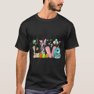 Camiseta Amor Coelhinho Boston Terrier Dia de Páscoa caçand