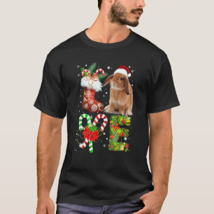 Camiseta Amor Coelho Natal Luz Amante de os animais Engraça