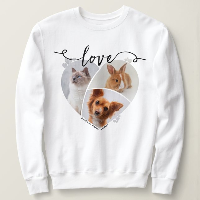Camiseta Amor, Colagem de Fotos Personalizada em Forma de C (Frente do Design)