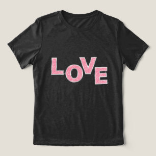 Camiseta Amor com brilho rosa