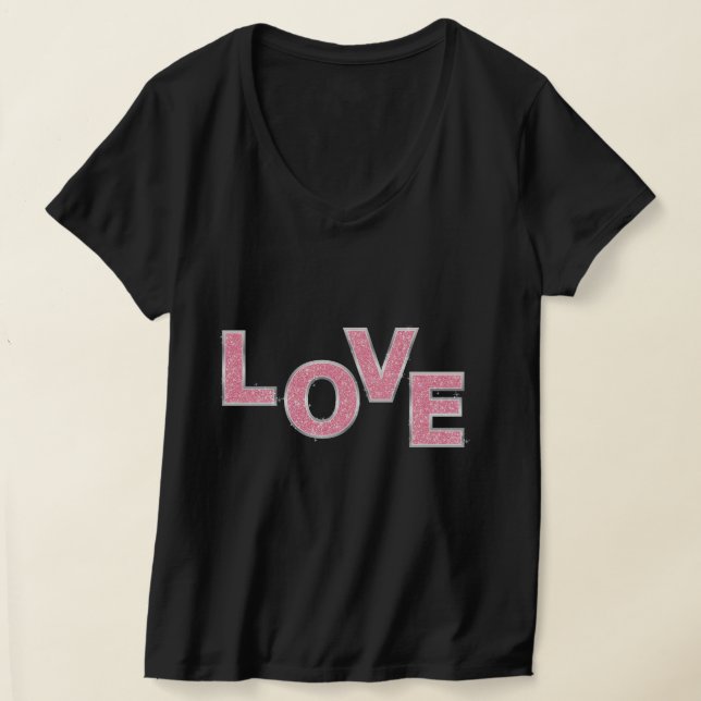 Camiseta Amor com brilho rosa (Postura )