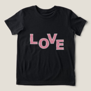 Camiseta Amor com brilho rosa