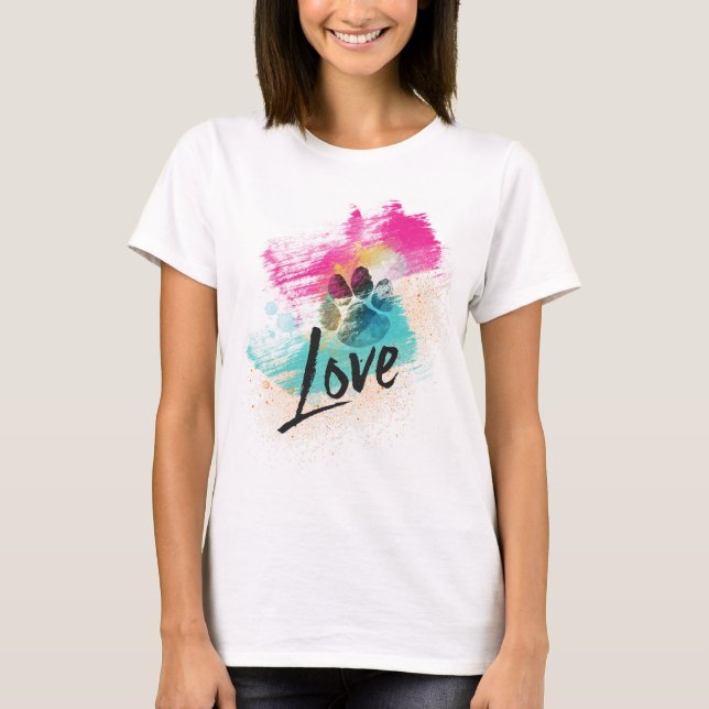 Camiseta Amor com Cachorro Artístico (Frente)