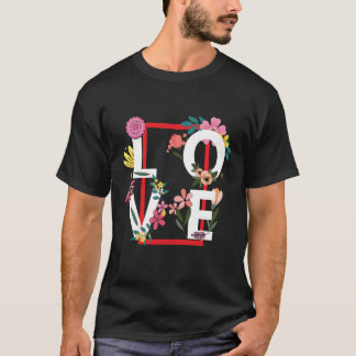 Camiseta Amor com Camadas Flores