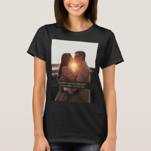 Camiseta Amor com foto do aniversário moderno