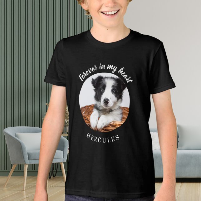 Camiseta Amor com foto negra do memorial do cão (Criador carregado)