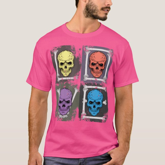 Camiseta Amor com Pop de Arte do Crânio Gótico (Frente)