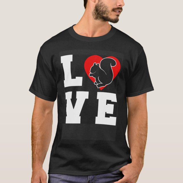 Camiseta Amor com Roedor de Esquilo Bonito (Frente)