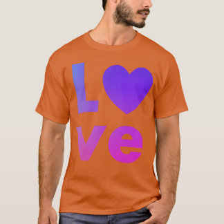 Camiseta Amor com um coração roxo engraçado