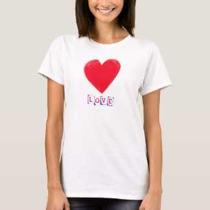 Camiseta Amor com um Dia de os namorados Grande