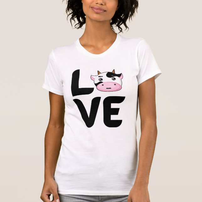 Camiseta Amor com uma vaca O (Frente)