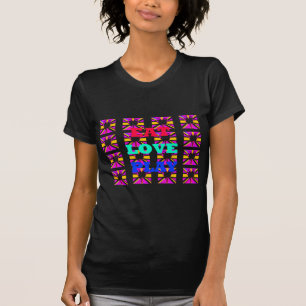 Camiseta Amor Coma Tocar Coração Inspiracional Colorida Pop