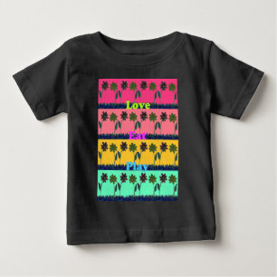 Camiseta Amor Comer Brincar Impressão de Arte