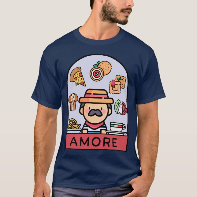 Camiseta Amor Comida Italiana (Frente)