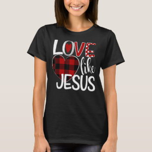 Camiseta Amor Como Jesus Buffalo Xadrez Heart
