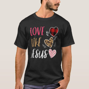 Camiseta Amor Como Jesus Buffalo Xadrez Namorados Cristão