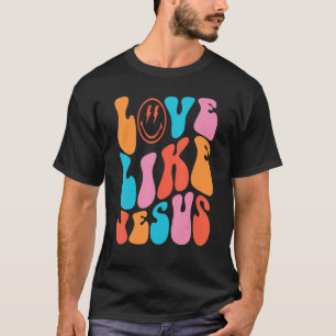 Camiseta Amor Como Jesus Católico Positivo Préppy Retro