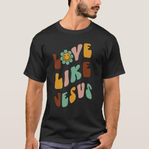 Camiseta Amor Como Jesus Católico Positivo Préppy Retro Chr