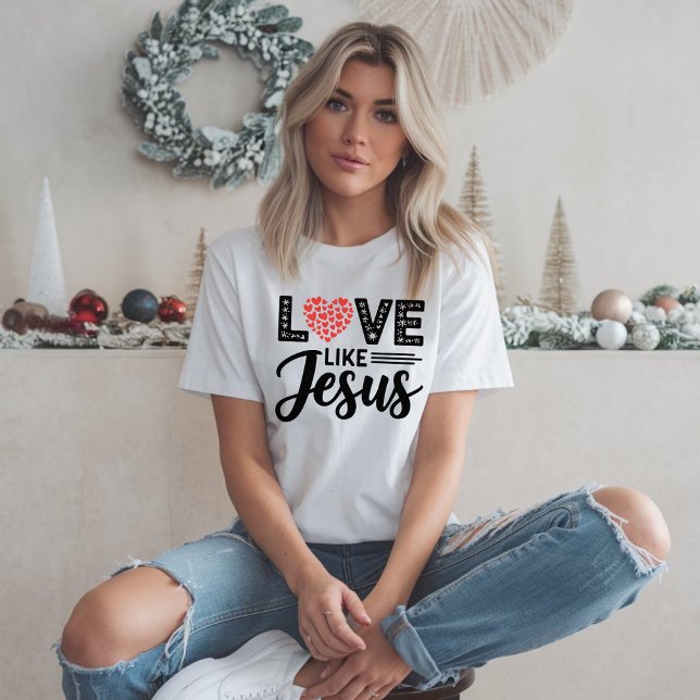 Camiseta AMOR como JESUS Design - Cristão Inspirador (Criador carregado)