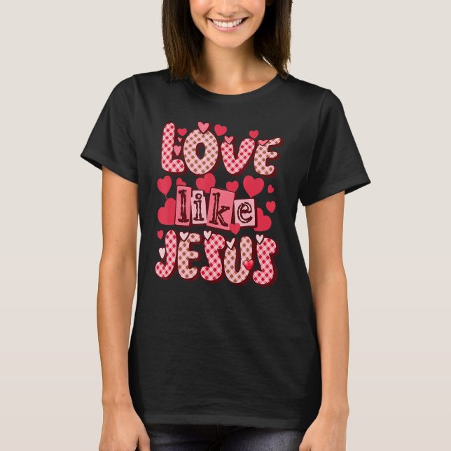 Camiseta Amor Como Jesus Deus Religioso Namorados Cristão" (Frente)
