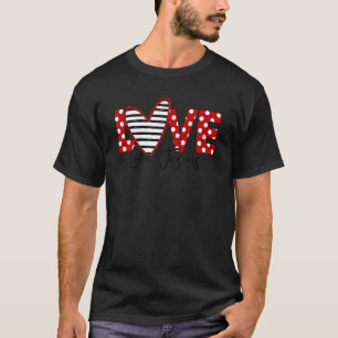 Camiseta Amor Como Jesus Dia de os namorados Coração Vermel