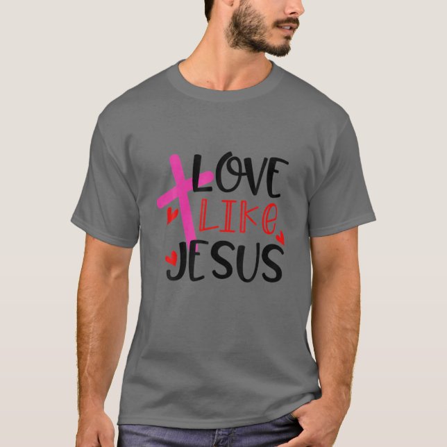 Camiseta Amor Como Jesus Família Cristã Para Homens Mulhere (Frente)