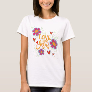 Camiseta Amor como Jesus Inspirivência Floral