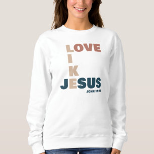 Camiseta Amor como Jesus - João 15:12 Cristão das Mulheres