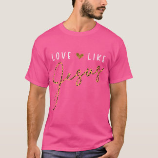 Camiseta Amor Como Jesus Leopard Coração Cristã Faith Beli