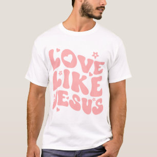 Camiseta Amor Como Jesus, Preguiçoso Católico, Retro Chr