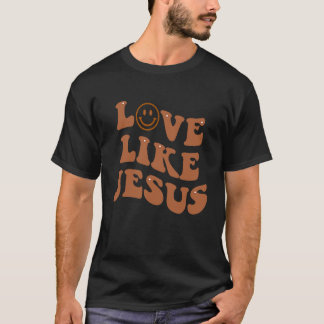 Camiseta Amor Como Jesus Rosto Sorridente Vintage Para Home
