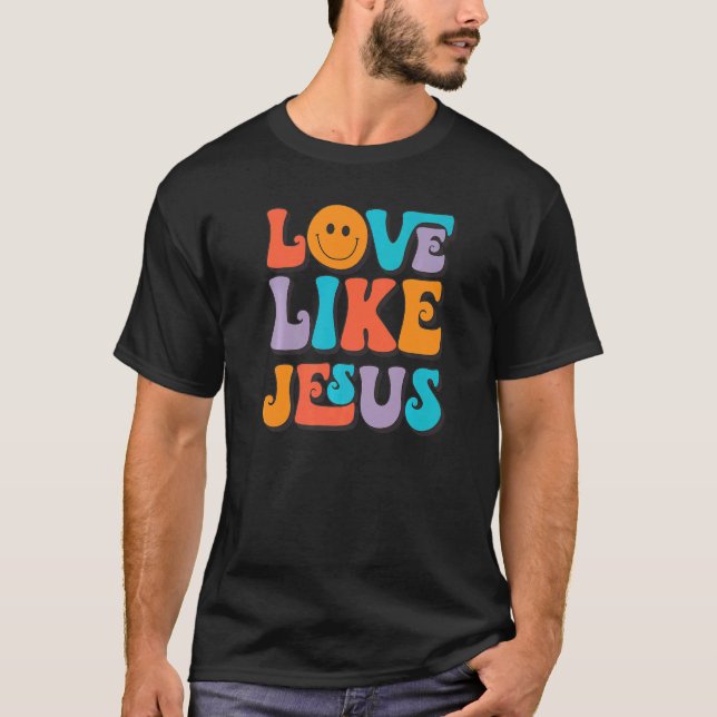 Camiseta Amor Como Jesus Sorri Encarado Tendência Estética  (Frente)