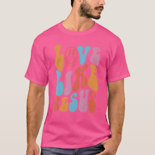 Camiseta Amor Como Jesus Tendência Rosto Retro