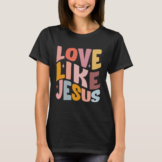 Camiseta Amor Como Jesus Versículo Bíblico Cristão Préppy (Frente)