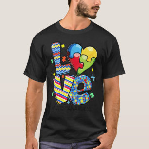 Camiseta Amor Conscientização do Autismo Para Família Coraç