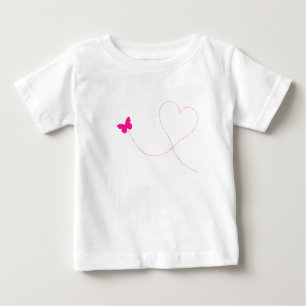 Camiseta Amor Coração - Borboleta Rosa