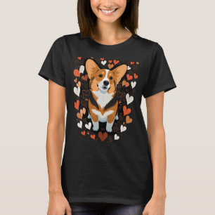 Camiseta Amor Coração de Welsh Corgi para o Dia dos Namorad