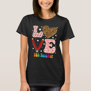 Camiseta Amor Coração ELL Professor Leopard Xadrez Namorado