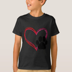 Camiseta Amor Coração Gato Cachorro Impressão Pata, Present