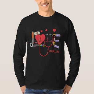 Camiseta Amor Coração Ou Estetoscópio De Vida Enfermeiras C