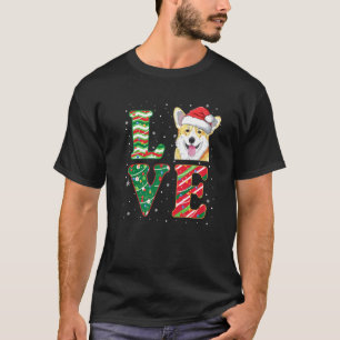 Camiseta Amor Corgi Natal Papai Noel Cachorro Corgi Pai Mãe