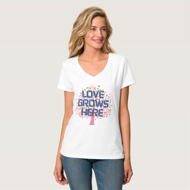 Camiseta Amor Cresce Aqui (Frente Completa)