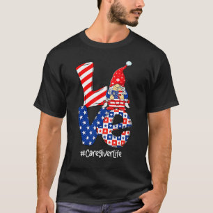 Camiseta Amor Cuidador Vida Enfermeira Estetoscópio Patriot