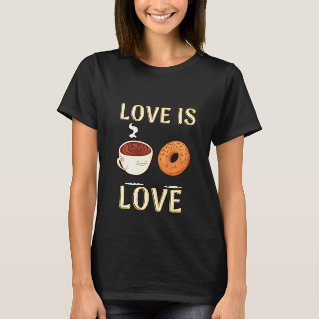 Camiseta Amor Cujo Amor É Café E Rosquinha Foodie Pul (Frente)