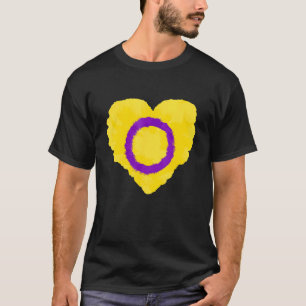 Camiseta Amor Cute O Orgulho Cardíaco Da Bandeira Intersexu