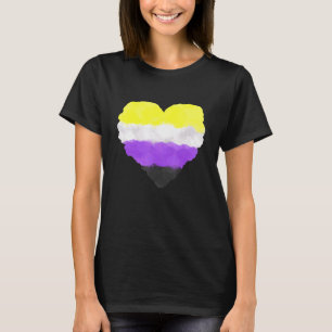 Camiseta Amor Cute O Orgulho Não-Binário Sinalizador Cardía