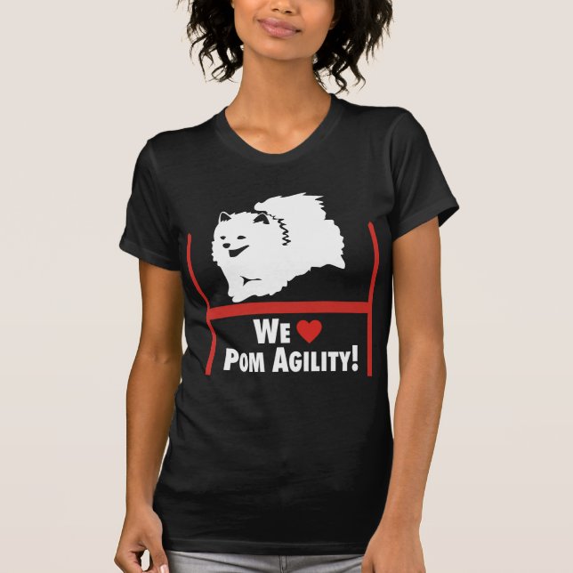 Camiseta Amor da agilidade de Pomeranian (Frente)