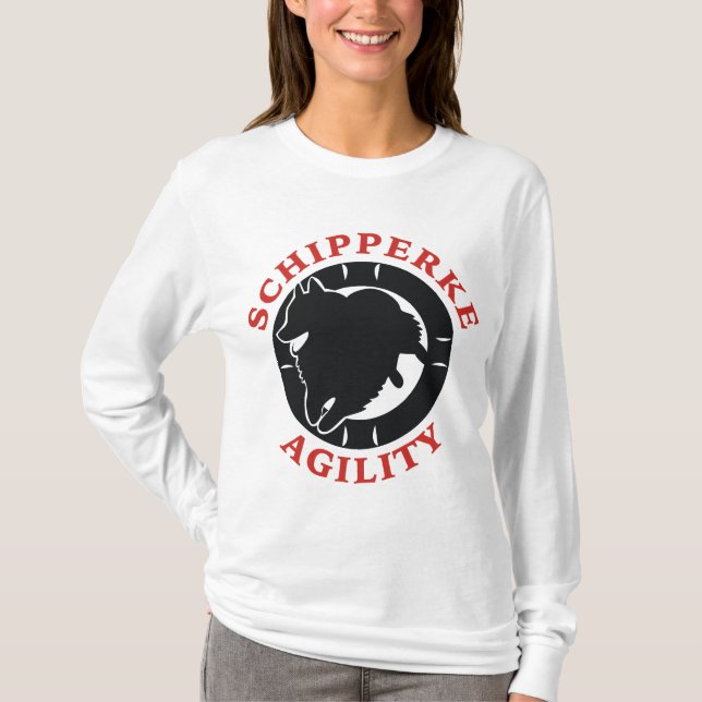 Camiseta Amor da agilidade do Schipperke (Frente)